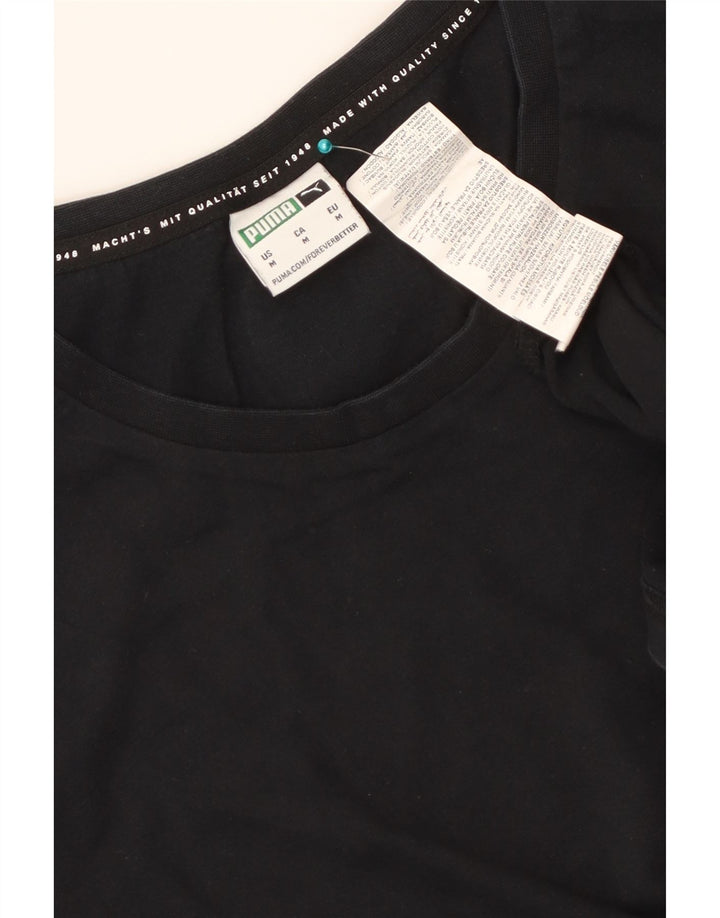T-shirt grafica da uomo Puma Top in cotone nero medio