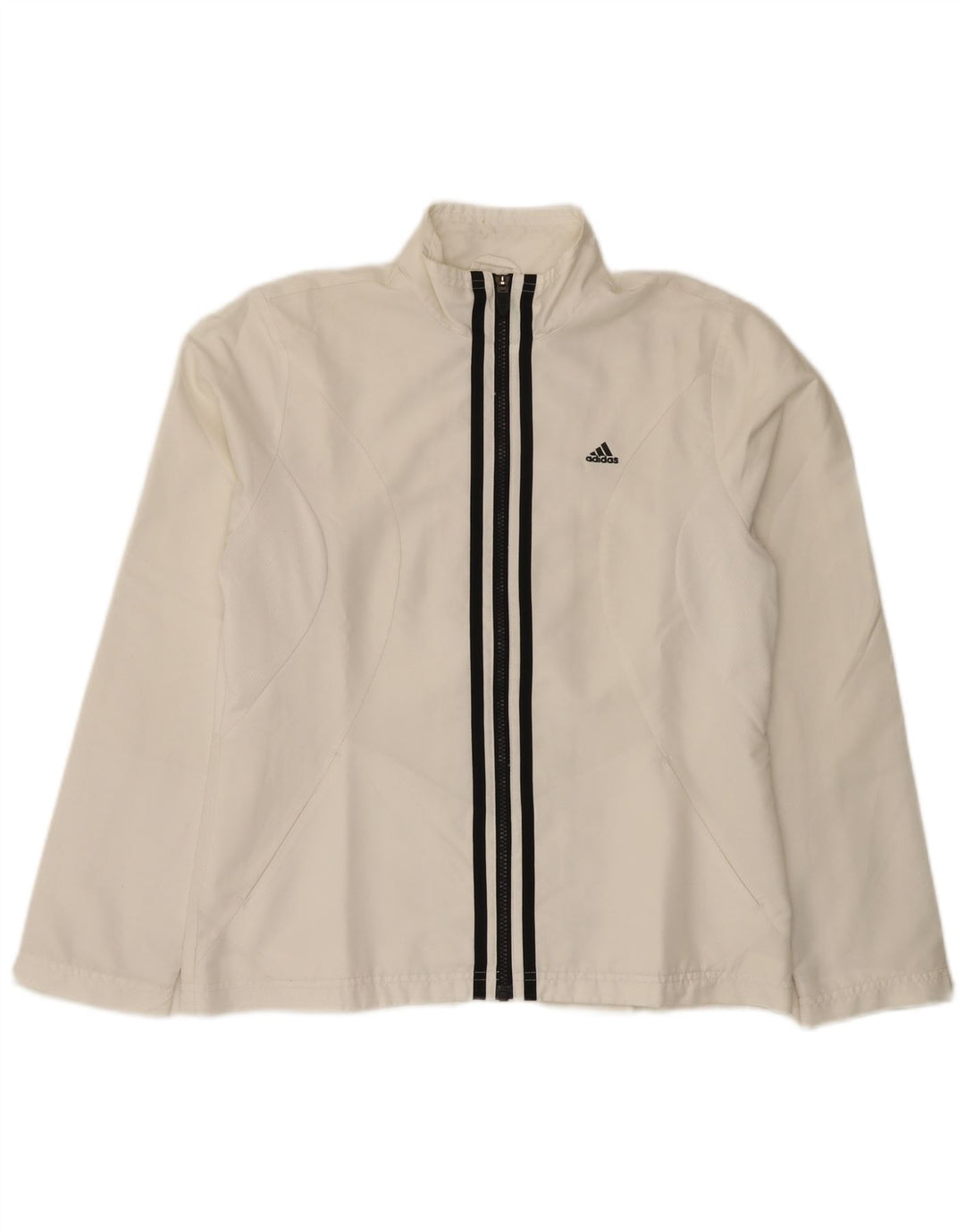 Giacca da tuta da donna Adidas UK 14 poliestere bianco medio