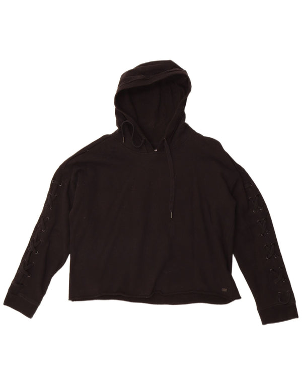 Maglione con cappuccio grafico corto da donna Dkny UK 16 grande nero