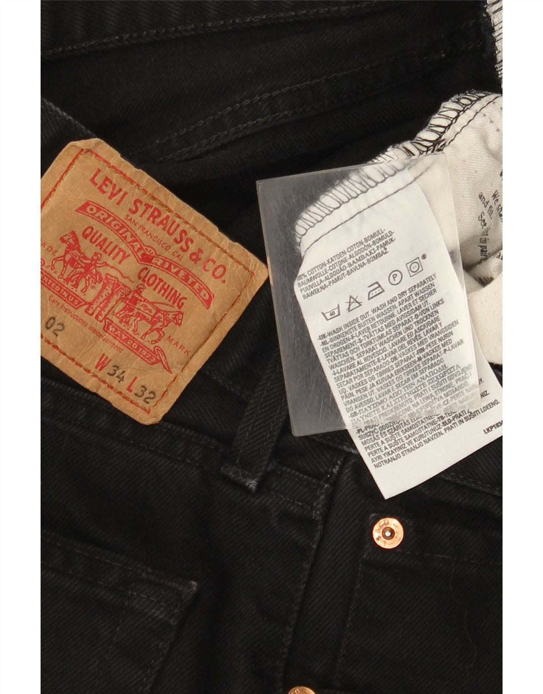 Levi's Uomo 521 Jeans affusolati W34 L32 Cotone Nero