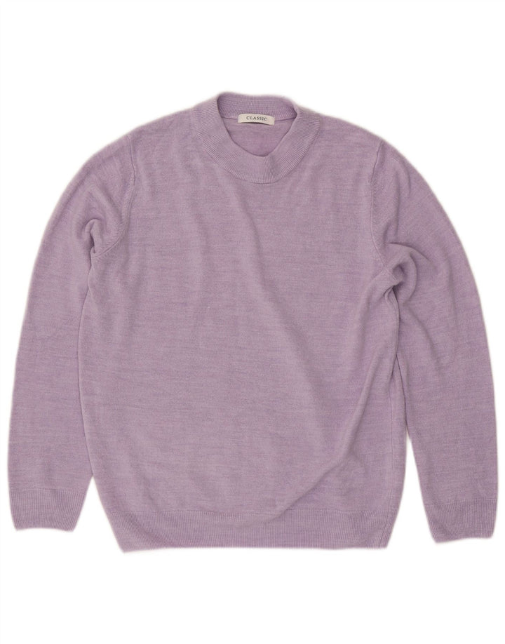 Maglione maglione girocollo da donna Marks & Spencer UK 16 grande viola