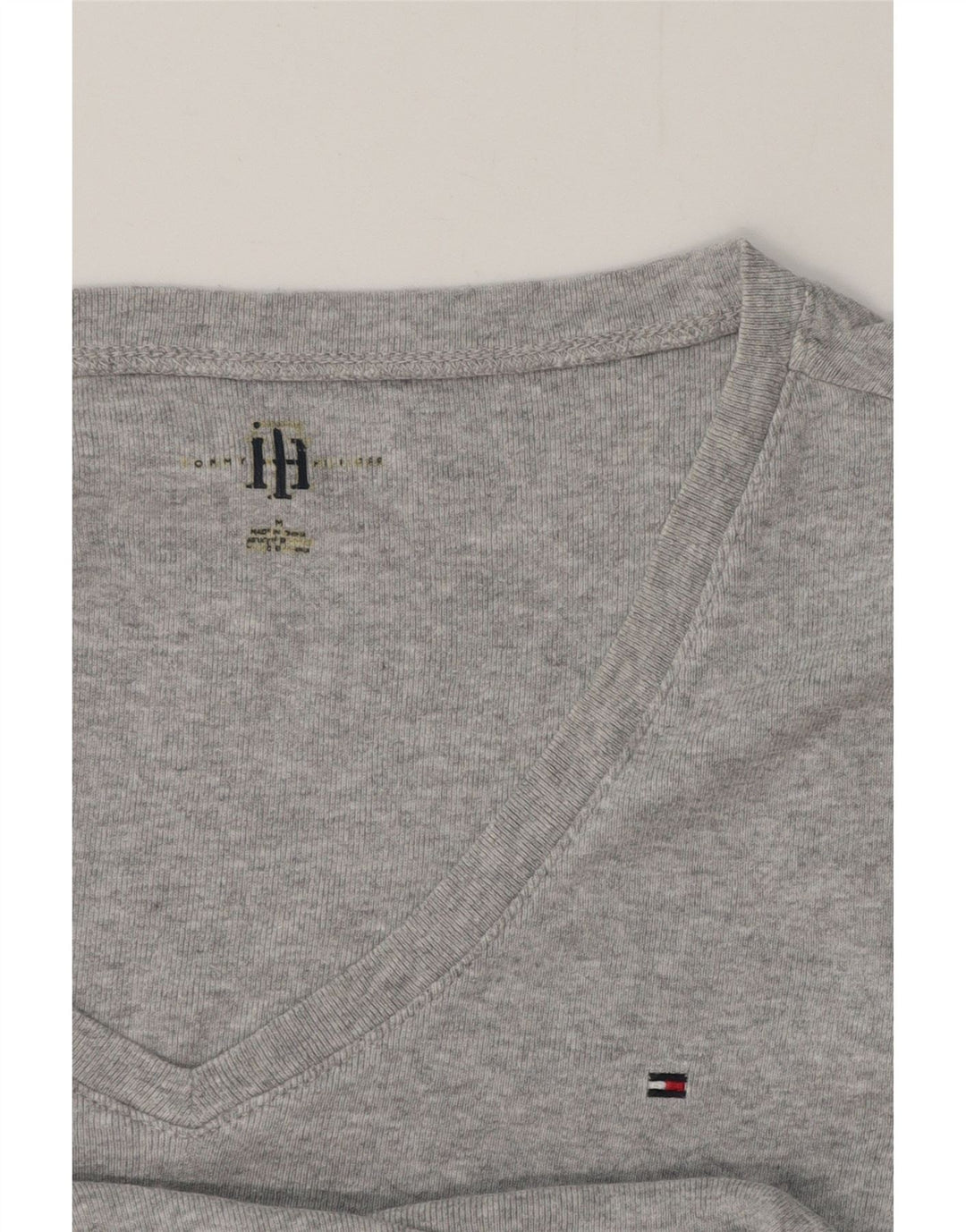 TOMMY HILFIGER T-shirt da donna Top UK 12 Grigio medio