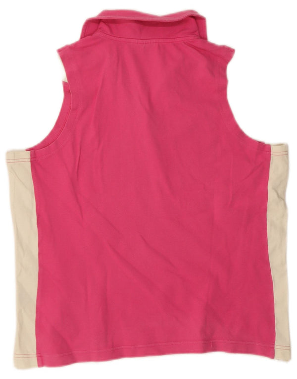 Polo corta senza maniche da donna Champion UK 18 XL cotone color block rosa