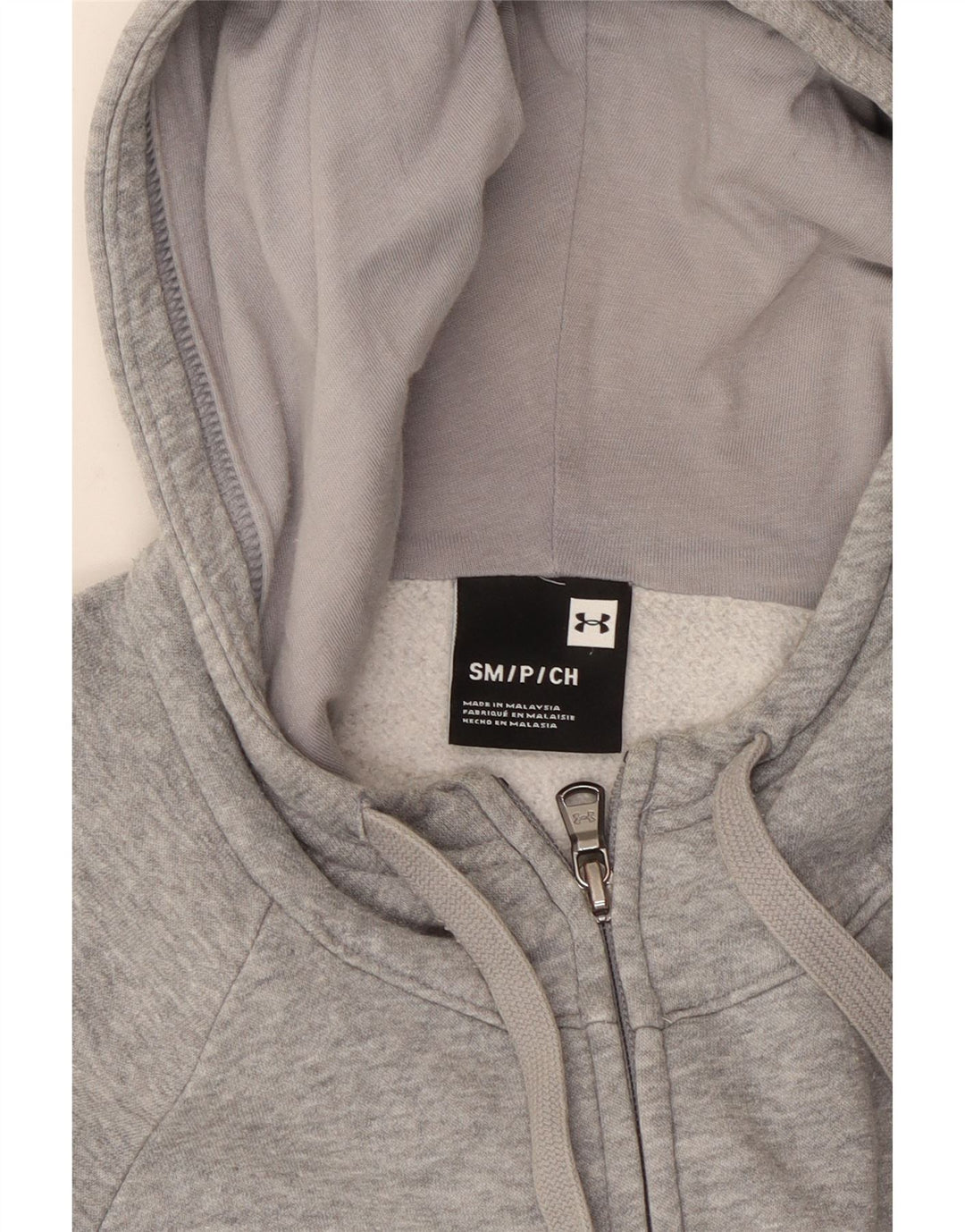 Felpa con cappuccio e zip da uomo UNDER ARMOUR piccola grigia