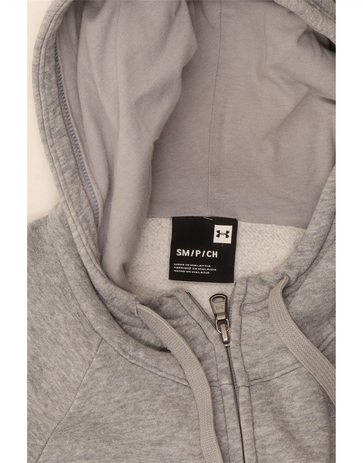 Felpa con cappuccio e zip da uomo UNDER ARMOUR piccola grigia