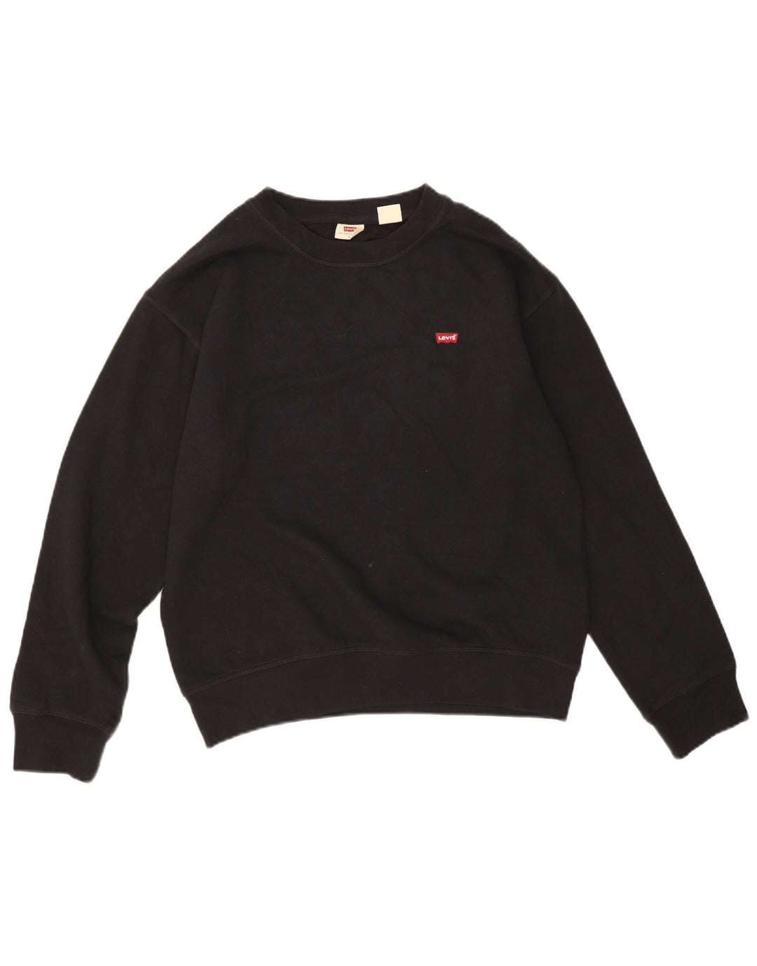 Levi's Donna Felpa Oversize Maglione UK 10 Piccolo Cotone Nero