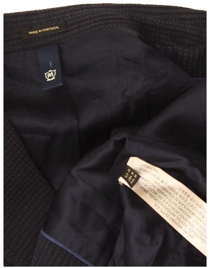 Giacca blazer da uomo a 2 bottoni Massimo Dutti EU 48 acetato medio blu navy