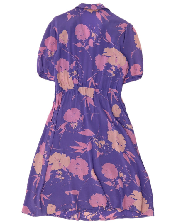 Abito a trapezio da donna Albinea UK 16 Grande acetato floreale viola