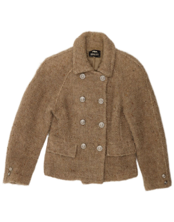 Cappotto da marinaio da donna di Roman UK 10 piccolo in lana screziata beige