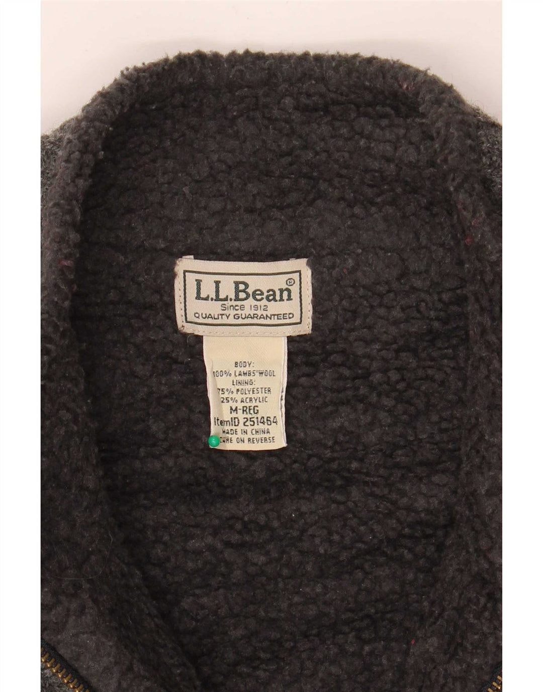 Maglione cardigan Sherpa da uomo L.L.Bean in lana d'agnello grigio medio
