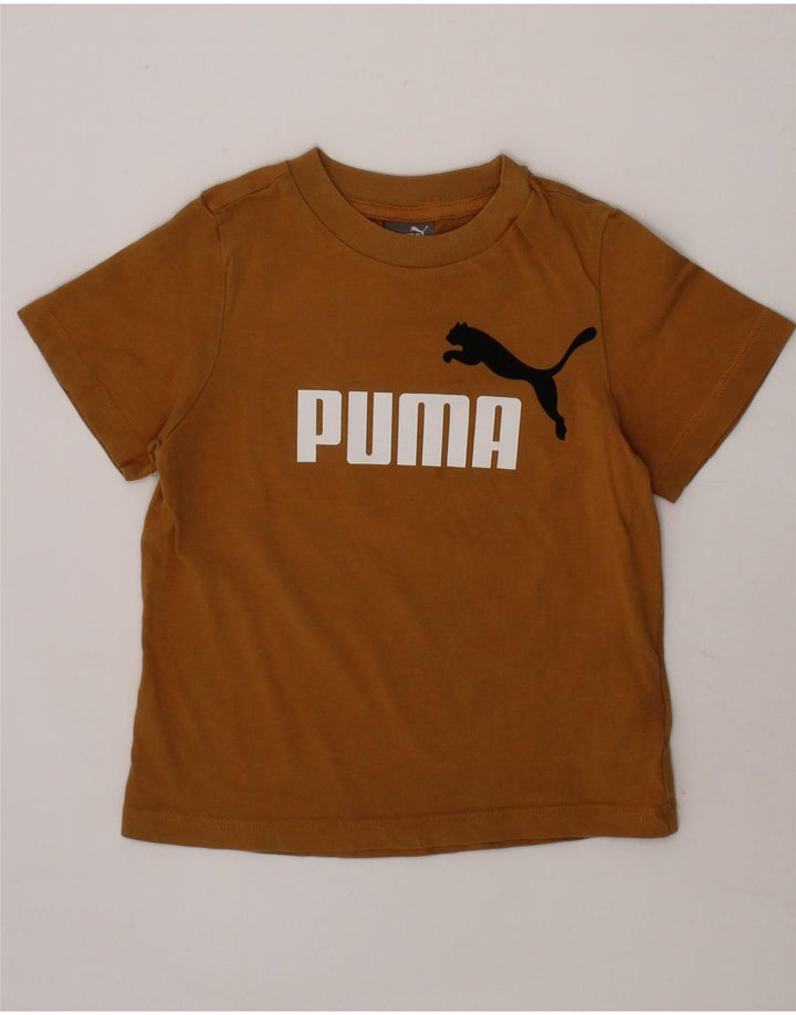 PUMA Boys Graphic T-Shirt Top 3-4 Years Orange Cotton Vintage Puma and Second-Hand Puma from Messina Hembry 