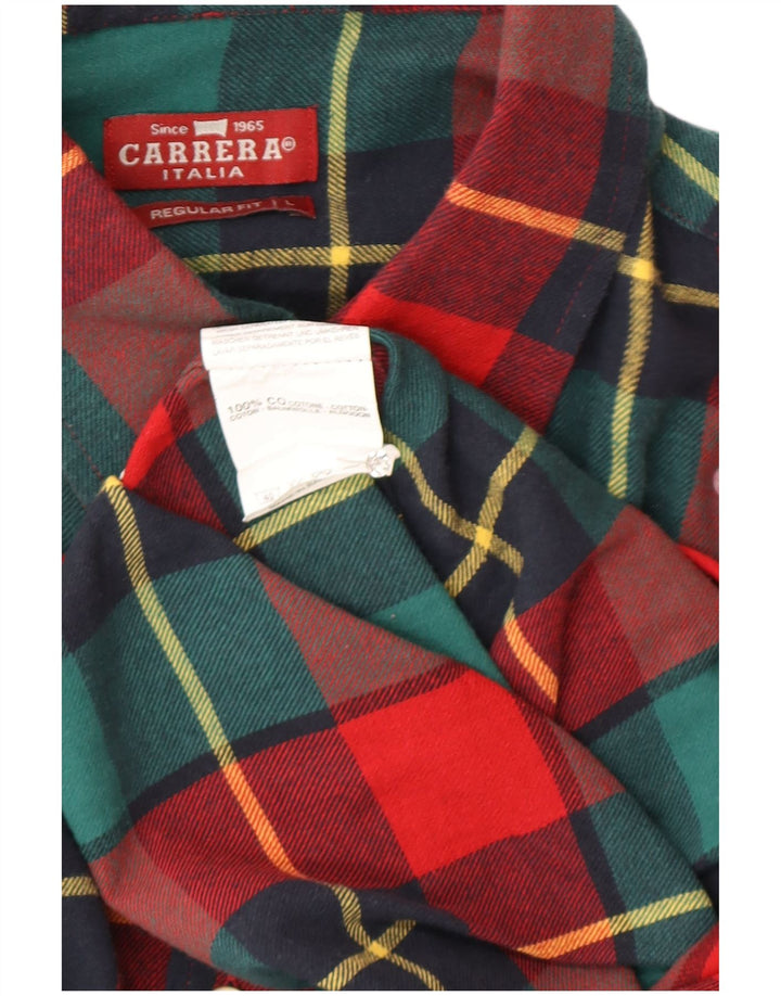 Camicia Carrera Uomo Large in cotone a quadri multicolore