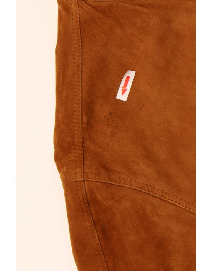Giubbotto bomber vintage in pelle scamosciata da uomo IT 54 2XL Beige