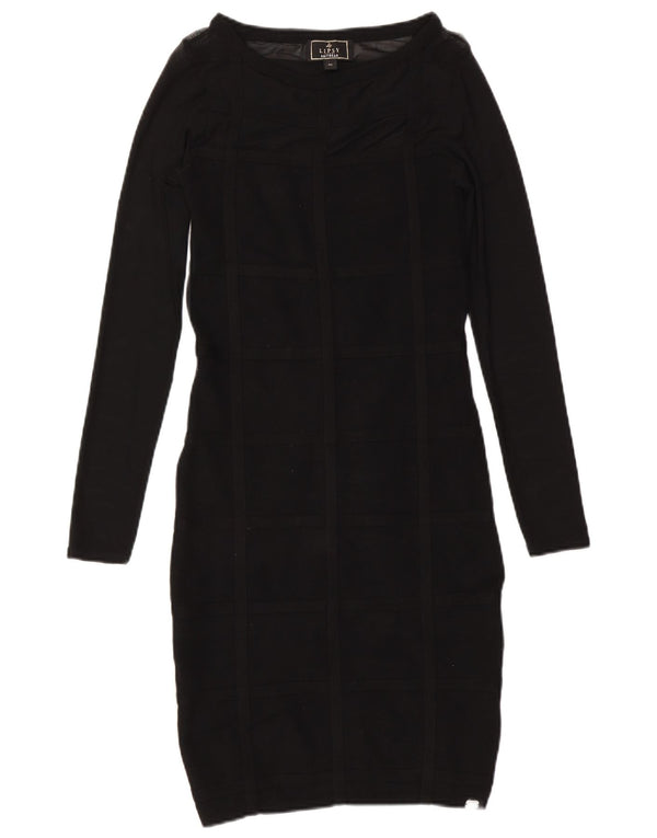Abito aderente a maniche lunghe da donna Lipsy UK 12 Viscosa nera media