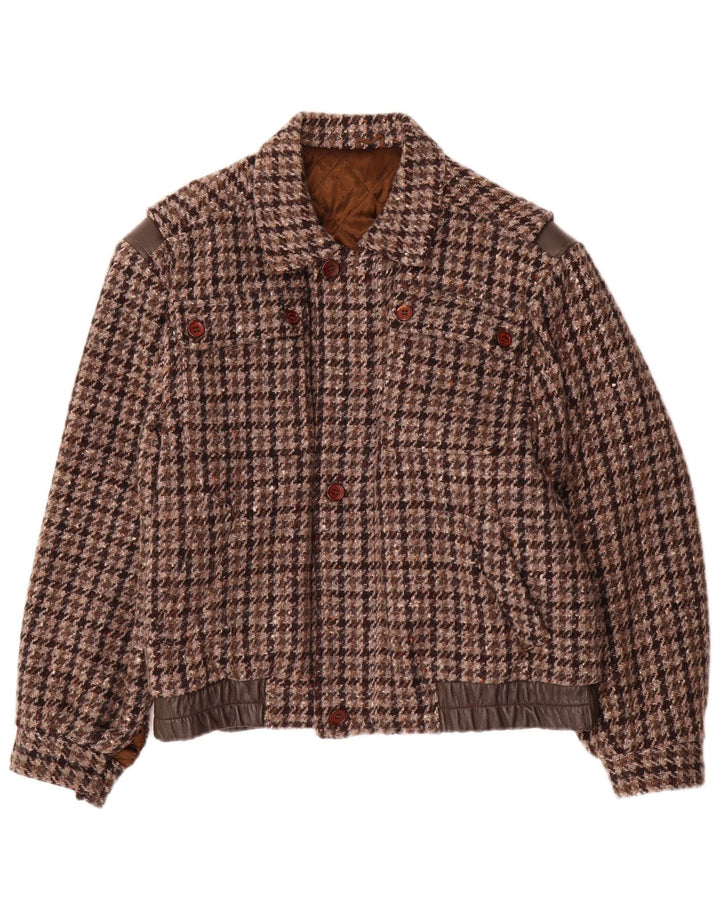 Dimensioni Bomber da uomo IT 46 Small Lana pied de poule marrone