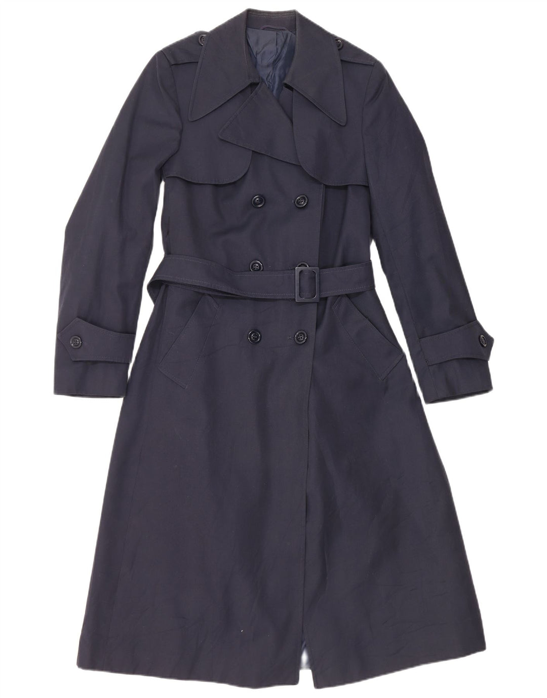Trench vintage da donna IT 48 XL blu navy in poliammide