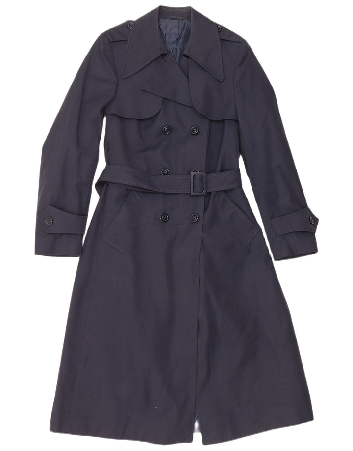 Trench vintage da donna IT 48 XL blu navy in poliammide