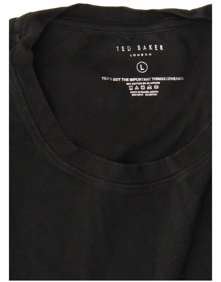 Ted Baker T-shirt da uomo Top grande in cotone nero