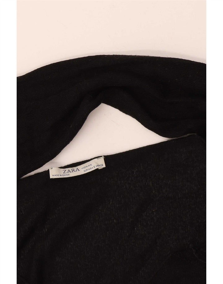 Top Zara da donna a maniche lunghe UK 10 Small Nero