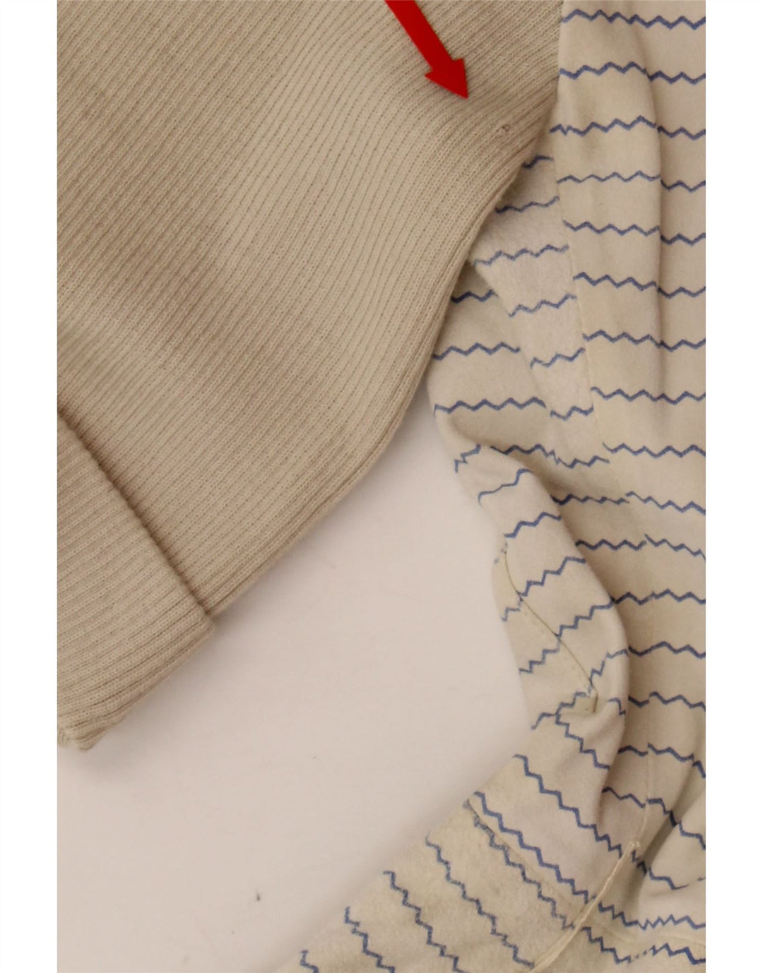 VINTAGE Womens Jumper Dress UK 12 Medium Beige Striped Vintage Vintage and Second-Hand Vintage from Messina Hembry 