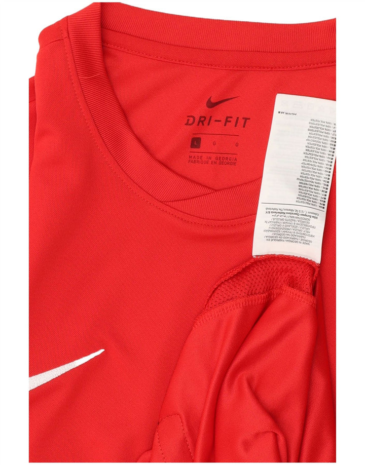 NIKE T-shirt grafica da uomo Dri Fit Top grande rosso in poliestere