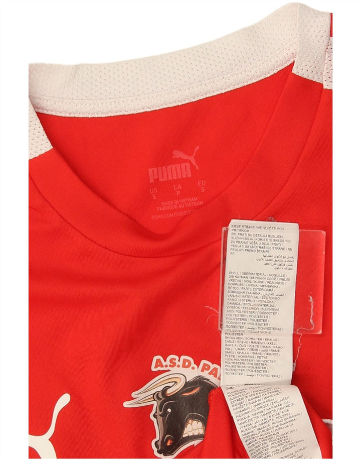 Puma Uomo AC Milan T-shirt grafica Top Small Rosso Colourblock in poliestere