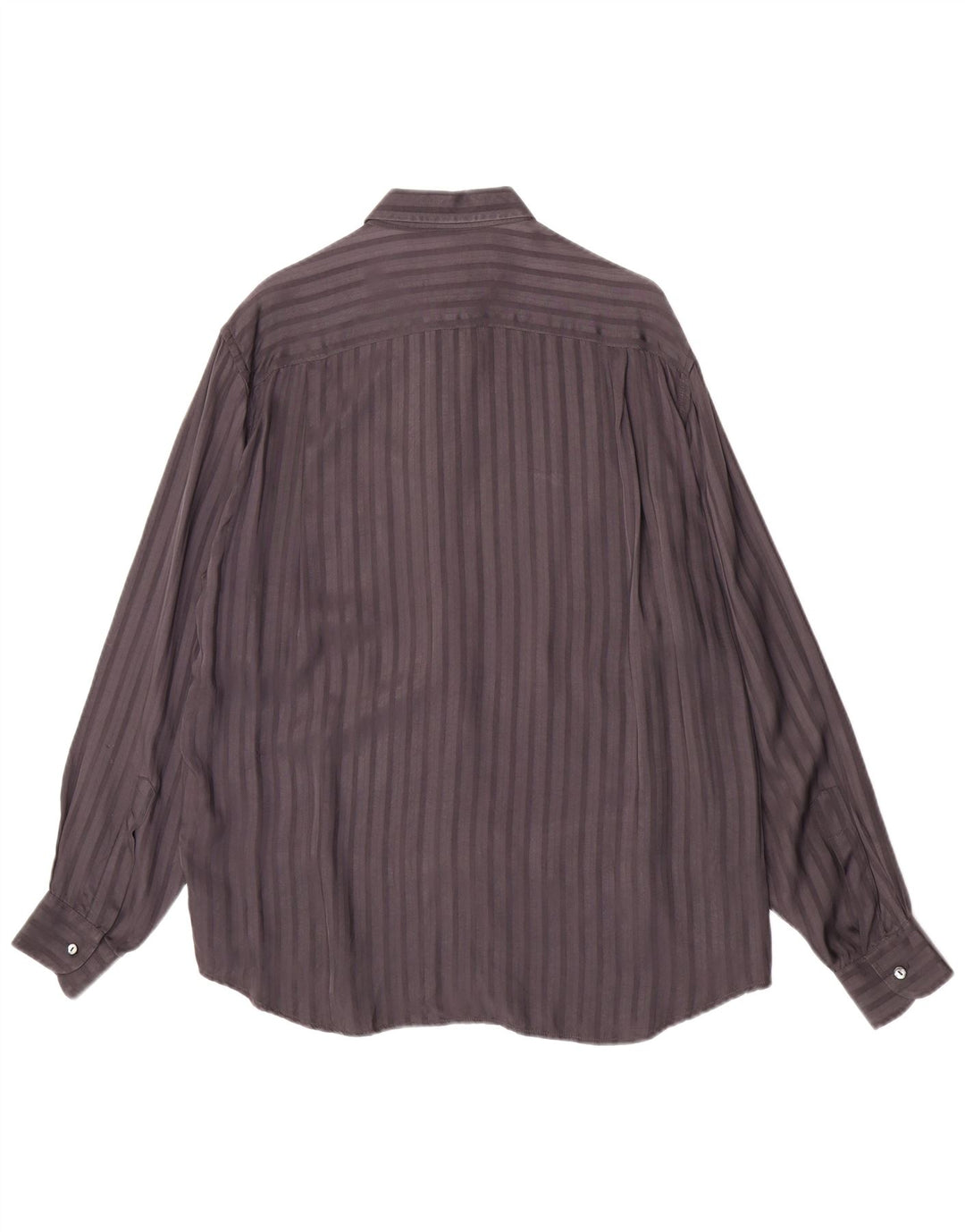 Camicia Vintage da Uomo in Cupro Classico a Righe Grigio Medio