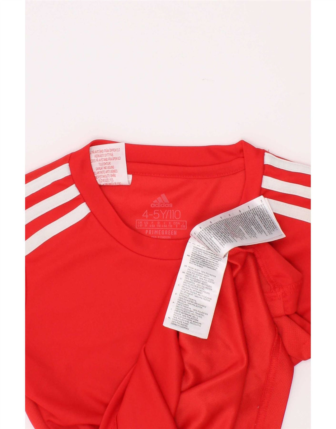T-shirt grafica Adidas Aeroready da ragazzo, 4-5 anni, in poliestere rosso