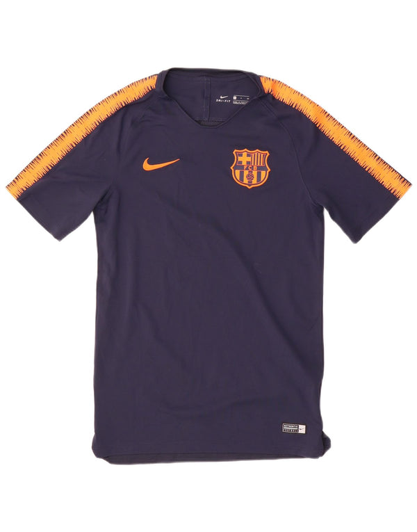 T-shirt grafica Nike FCB da uomo, piccola, in poliestere a blocchi di colore blu navy