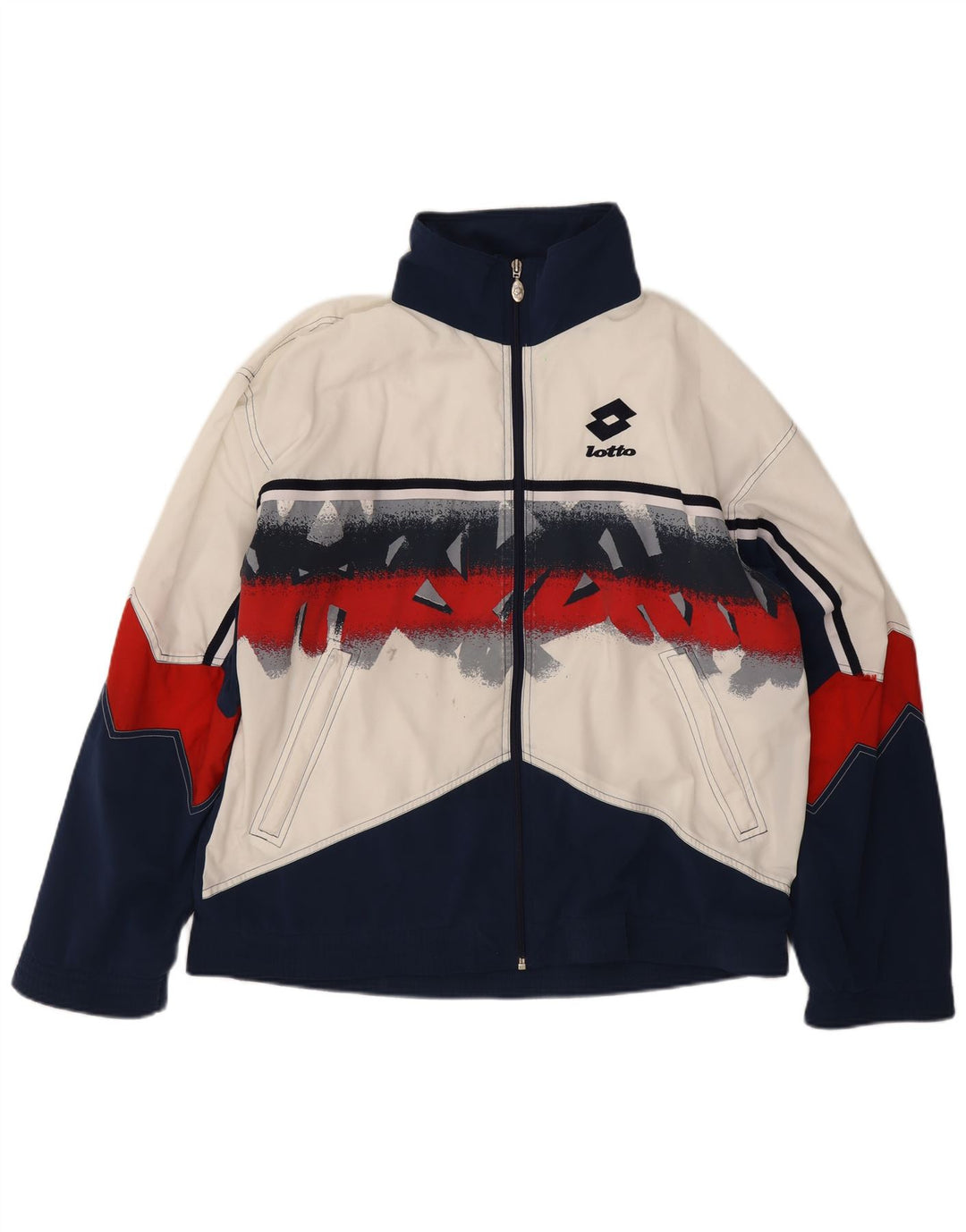 Giacca da ginnastica grafica da uomo Lotto, grande, color block blu navy