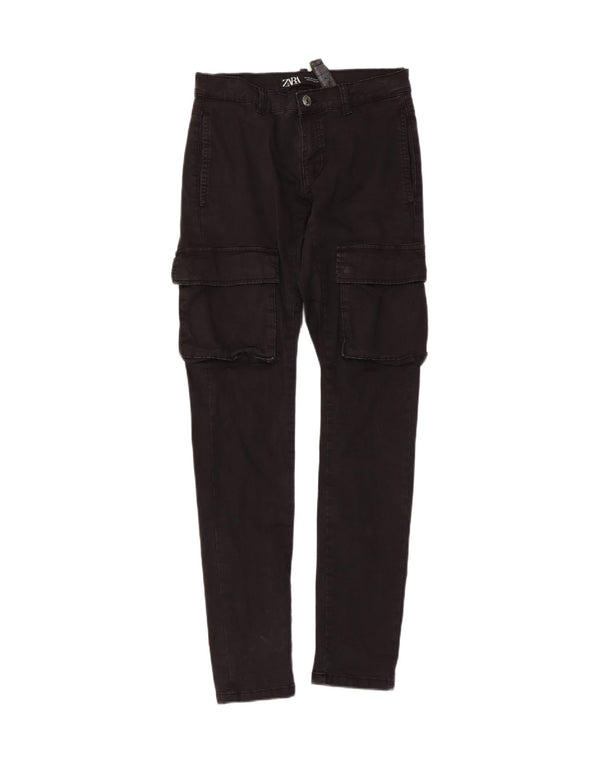 Pantaloni cargo slim da uomo Zara EU 36 XS W29 L31 cotone nero