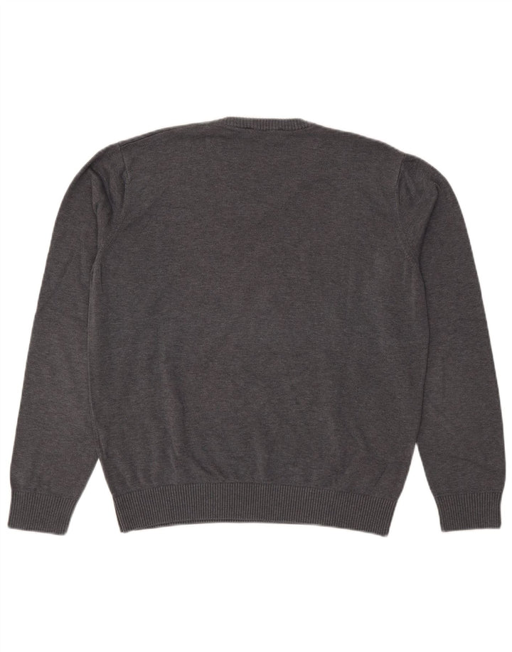 Maglione Trussardi Uomo Scollo a V Large in Cotone Grigio