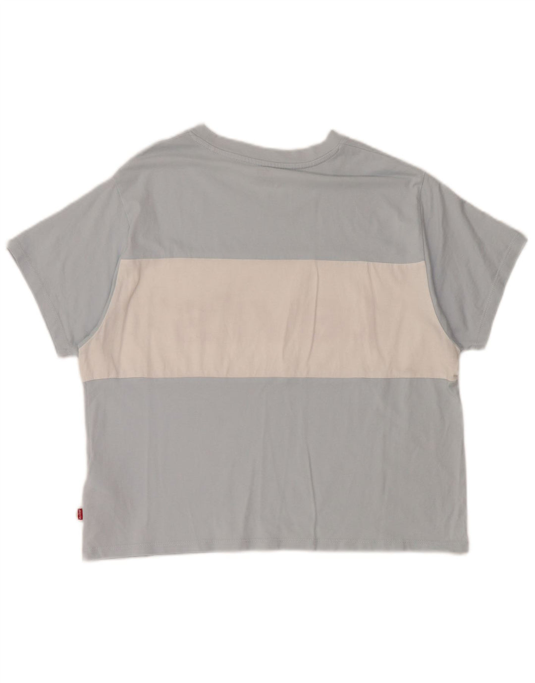 LEVI'S T-shirt grafica oversize da donna Top UK 10 Small Blu Colourblock