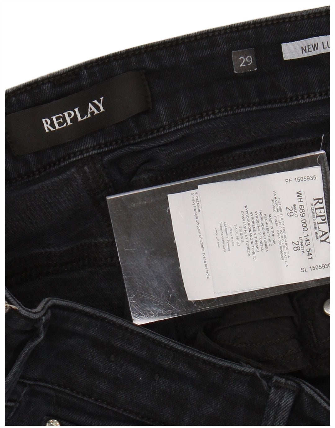 REPLAY Jeans skinny New Luz da donna W29 L28 cotone nero