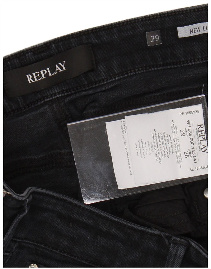 REPLAY Jeans skinny New Luz da donna W29 L28 cotone nero