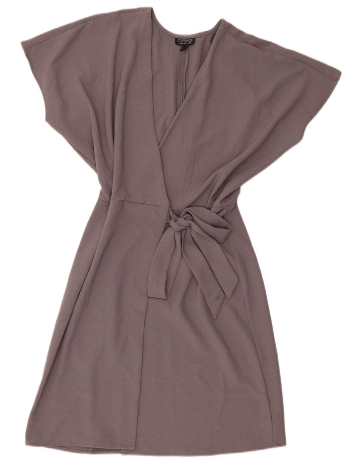 Topshop Abito da donna a portafoglio a pipistrello UK 8 piccolo poliestere grigio