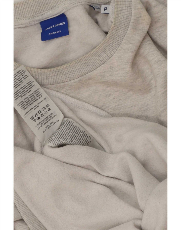Jack & Jones Felpa grafica da uomo Maglione XL Cotone chiazzato grigio