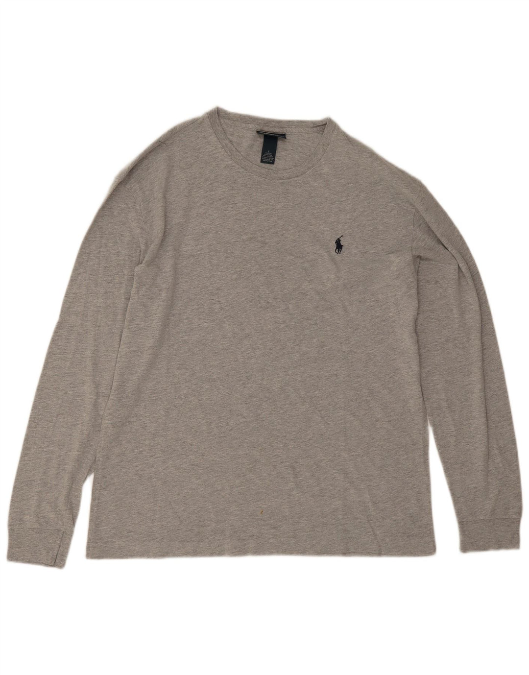 Polo Ralph Lauren Top da uomo a maniche lunghe in cotone chiazzato grigio piccolo