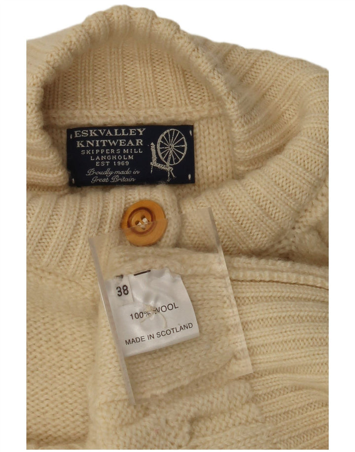 Maglione cardigan da donna VINTAGE EU 38 lana bianco sporco medio