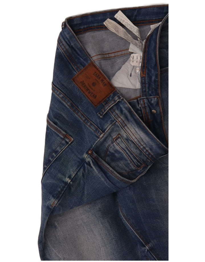 Jeans slim da uomo ZARA EU 44 Large W34 L31 Cotone blu