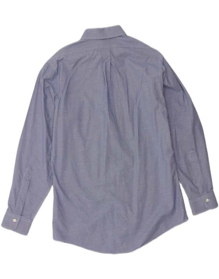 BROOKS BROTHERS Camicia da uomo slim fit taglia 15 1/2 pied de poule blu medio