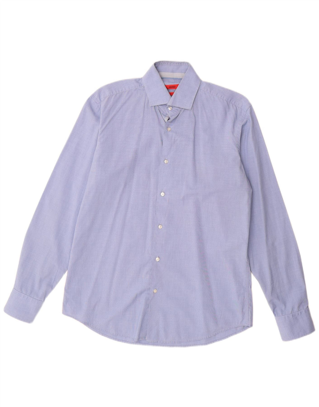 Camicia da uomo vestibilità regolare Hugo Boss taglia 39 15 1/2 cotone blu medio