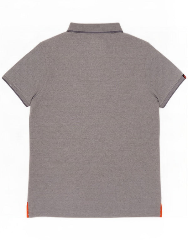 Polo da uomo Superdry Large in cotone a righe blu