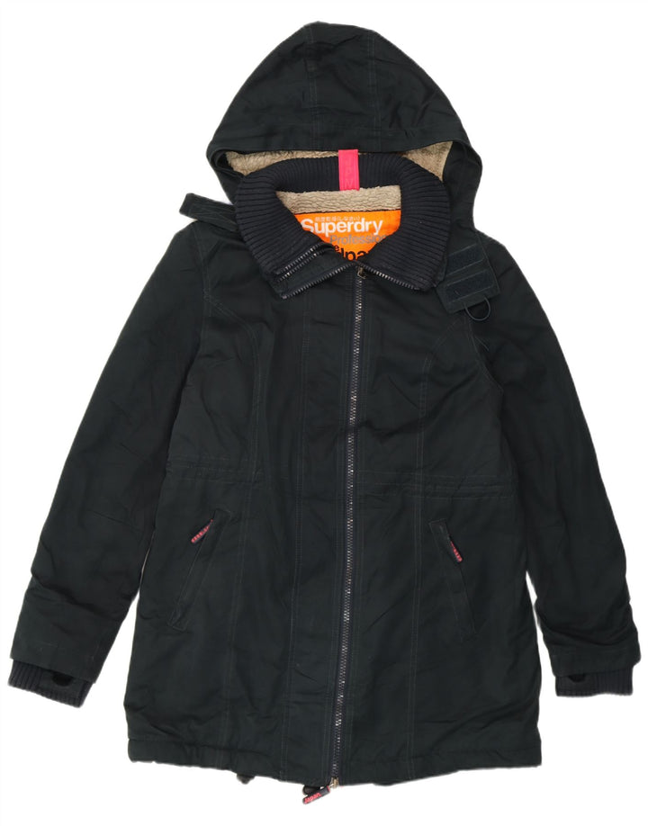 Giacca Parka da donna The Windparka Superdry UK 16 Large Poliestere nero