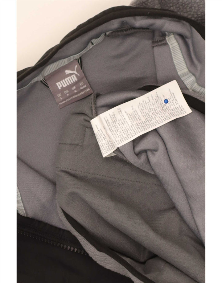 Maglione in pile da uomo Puma con zip e collo in poliestere color block grigio medio