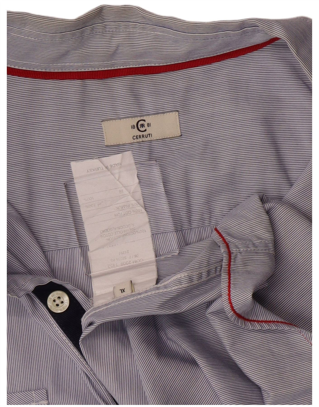 Camicia Uomo Cerruti 1881 XL Cotone Gessato Blu