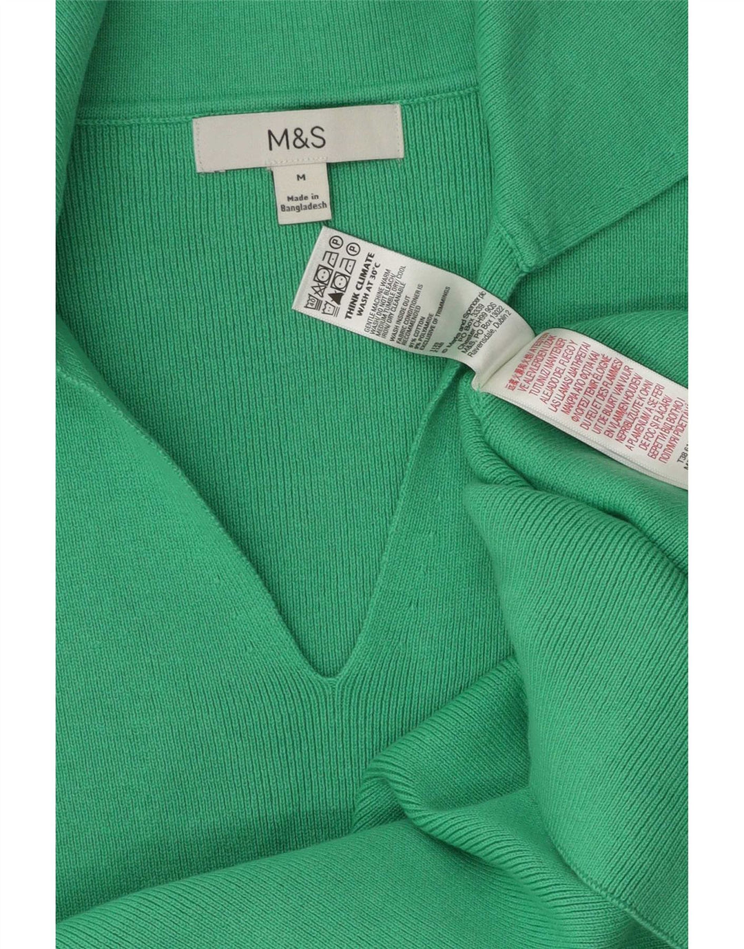 Polo da donna Marks & Spencer UK 12 cotone verde medio
