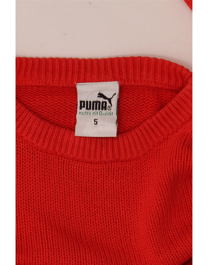 Maglione maglione girocollo da uomo Puma piccolo cotone rosso