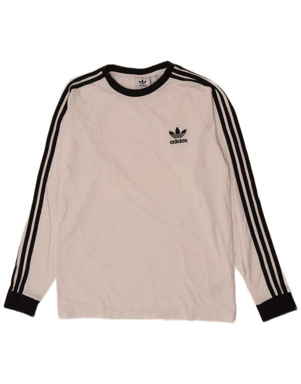 Adidas Uomo Regular Top Manica Lunga Cotone Bianco Medio