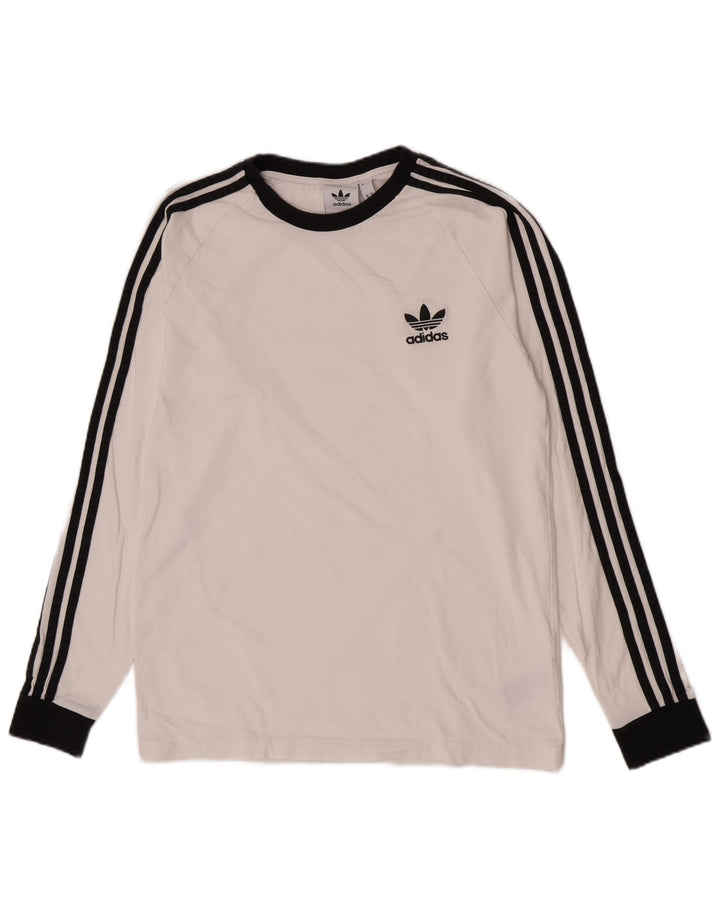 Adidas Uomo Regular Top Manica Lunga Cotone Bianco Medio